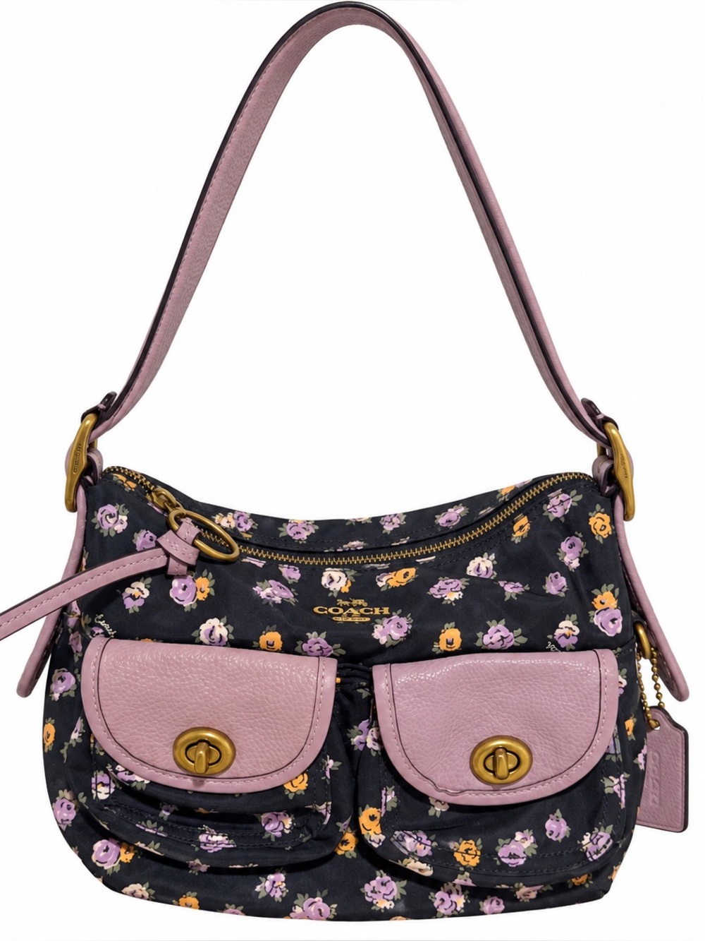 COACH Nylon Vintage Rose Cargo Shoulder Bag Style #596
